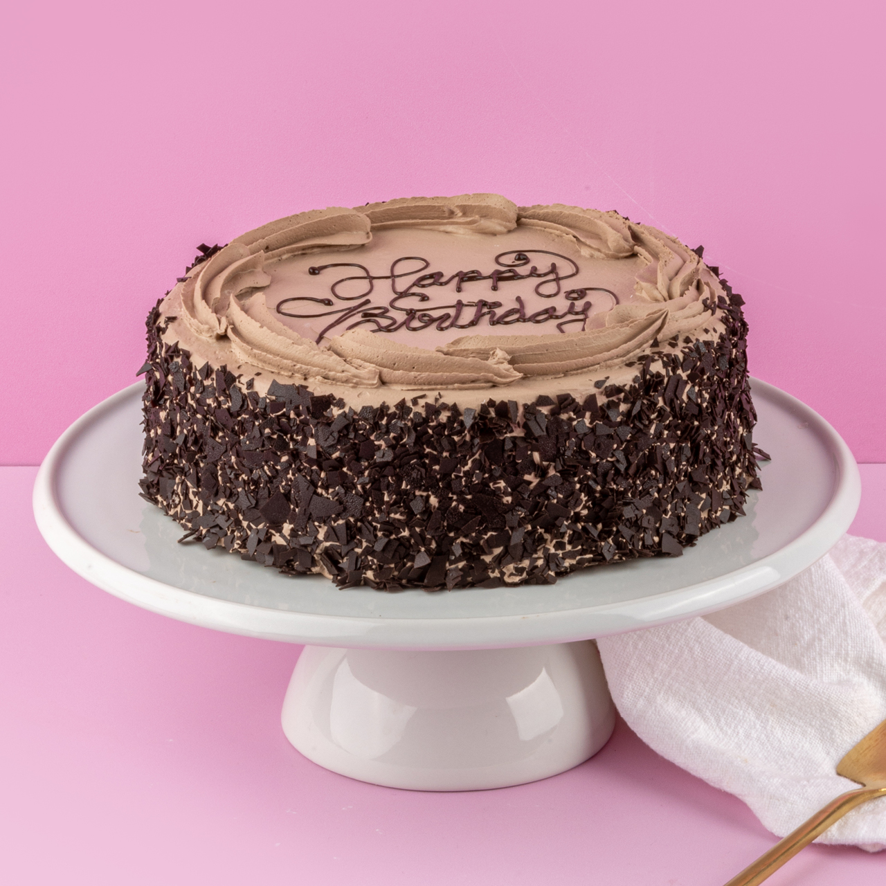 Chocolate Happy Birthday Cake With Name and Photo